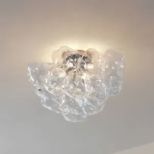 Deckenlampe Diborah Lucande, dimmbar, klar / transparent, für Wohn- / Esszimmer, Glas, Design, Deckenlampe