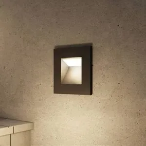 Arcchio Wandeinbauleuchte Zamo, G9, schwarz, 12 cm, IP65 Zamo Arcchio, dimmbar, schwarz, für Flurbereich, Aluminium, Modern, Wandleuchte außen