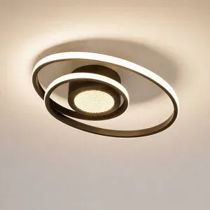 LED Deckenlampe Thalina Lindby, dimmbar, schwarz, für Wohn- / Esszimmer, Metall, Modern, LED Deckenleuchte