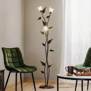 Stehlampe Miranda ONLI, bronze / altmessing, für Wohn- / Esszimmer, Metall, Florentiner, Stehlampe