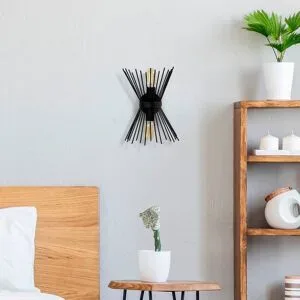 Wandlampe Kirpi 3091 Opviq, dimmbar, schwarz, für Wohn- / Esszimmer, Metall, Modern, Wandleuchte, Wandlampe Innen