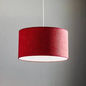 Hängelampe Bristol Duolla, dimmbar, rot, für Wohn- / Esszimmer, Textil / Stoff / Seide, Pendelleuchte
