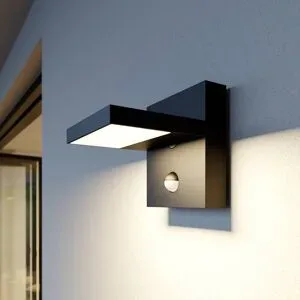 Aussenwandleuchte mit Bewegungsmelder Silvan Lucande, schwarz, Aluminium, Modern