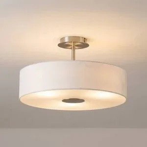 Deckenlampe Josia Lindby, dimmbar, weiß / opal, für Flurbereich, Textil / Stoff / Seide, Modern, Deckenlampe
