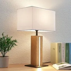 Tischlampe Garry Lindby, dimmbar, weiß / opal, für Wohn- / Esszimmer, Textil / Stoff / Seide, Modern, Tischlampe
