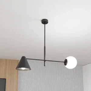 Deckenlampe Hermes EMIBIG LIGHTING, dimmbar, schwarz, für Wohn- / Esszimmer, Metall, Modern, Deckenlampe