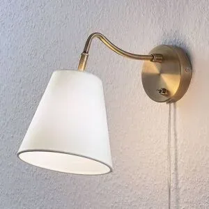 Wandlampe Ethan Lindby, messing / gold, für Wohn- / Esszimmer, Antik, Wandleuchte, Wandlampe Innen