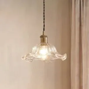 Glas Hängelampe Ludowika Lindby, dimmbar, klar / transparent, für Wohn- / Esszimmer, Glas, Antik, Pendelleuchte