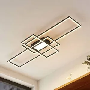 LED Deckenlampe Caitilin Lindby, dimmbar, alu / grau / zink, für Wohn- / Esszimmer, Metall, Modern, LED Deckenleuchte