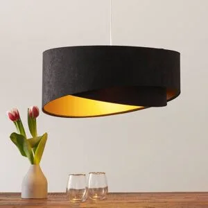 Hängelampe Emi Maco Design, dimmbar, schwarz, für Wohn- / Esszimmer, Textil / Stoff / Seide, Junges Wohnen, Pendelleuchte