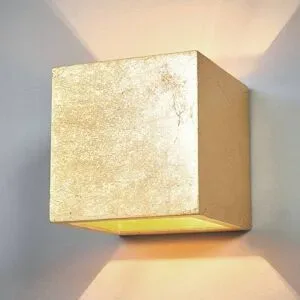 Wandlampe Yade Lindby, dimmbar, messing / gold, für Wohn- / Esszimmer, Gips / Ton, Modern, Wandleuchte, Wandlampe Innen