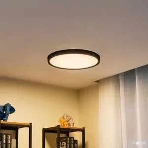 Smart Home Deckenlampe Pravin Lindby, dimmbar, schwarz, für Wohn- / Esszimmer, Kunststoff, Modern, Smart Home Deckenlampe