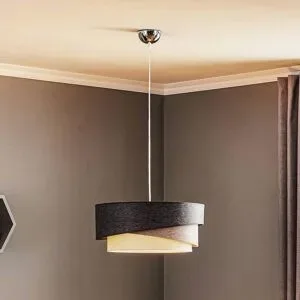 Hängelampe Kobo Euluna, dimmbar, alu / grau / zink, für Wohn- / Esszimmer, Textil / Stoff / Seide, Modern, Pendelleuchte