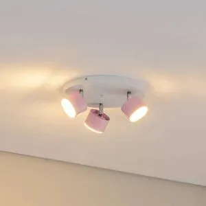 Deckenstrahler Cloudy dreiflammig Rondell rosa Eko-Light, dimmbar, violett / pink / rose, für Wohn- / Esszimmer, Metall, Junges Wohnen, Strahler