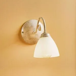 Wandlampe Adoro Lamkur, dimmbar, weiß / opal, für Wohn- / Esszimmer, Metall, Antik, Wandleuchte, Wandlampe Innen