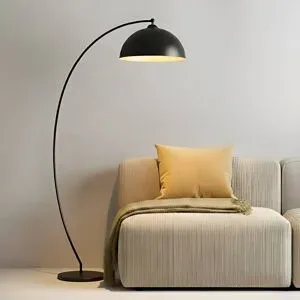 Bogenlampe Jonera Lindby, schwarz, für Wohn- / Esszimmer, Metall, Junges Wohnen, Stehlampe
