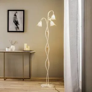 Stehlampe Lucrezia ONLI, creme / amber, für Wohn- / Esszimmer, Glas, Landhaus / Rustikal, Stehlampe