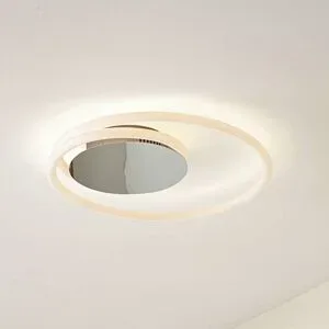 LED Deckenlampe Valenora Lucande, dimmbar, weiß / opal, für Wohn- / Esszimmer, Kunststoff, Modern, LED Deckenleuchte