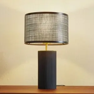 Tischlampe Sorscha Lindby, schwarz, für Wohn- / Esszimmer, Glas, Modern, Tischlampe