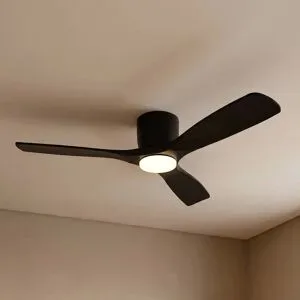 Lucande Smart LED-Deckenventilator Moneno, schwarz, DC, Tuya Moneno Lucande, dimmbar, schwarz, für Wohn- / Esszimmer, Metall, Modern