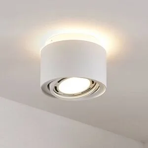 Arcchio Deckenlampe Walisa, Ø 15 cm, weiß, Metall, GU10 Walisa Arcchio, dimmbar, weiß / opal, für Wohn- / Esszimmer, Aluminium, Modern, Strahler