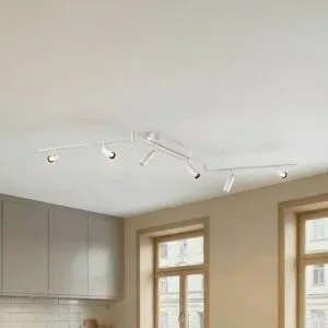LED Deckenlampe Eldrin Lindby, weiß / opal, für Wohn- / Esszimmer, Metall, Modern, LED Deckenleuchte