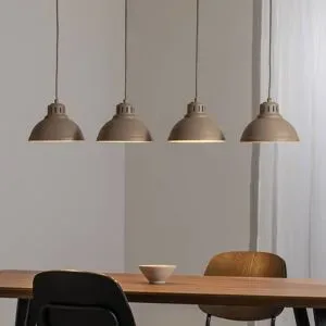 Hängelampe Sven Luminex, dimmbar, creme / amber, für Wohn- / Esszimmer, Metall, Industrielles Design, Pendelleuchte