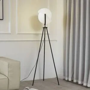 Designer Stehlampe Helva Lucande, dimmbar, schwarz, für Wohn- / Esszimmer, Kunststoff, Skandinavisch, Stehlampe