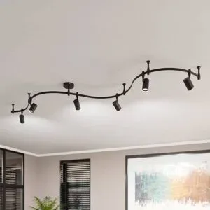 Lindby Schienensystem Delila, schwarz, flexibel einsetzbar Delila Lindby, dimmbar, schwarz, für Wohn- / Esszimmer, Metall, Modern, Stromschienenleuchte