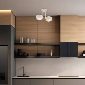 Deckenlampe Mado Argon, dimmbar, creme / amber, für Wohn- / Esszimmer, Metall, Modern, Deckenlampe