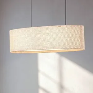 Hängelampe Soula Lindby, dimmbar, creme / amber, für Wohn- / Esszimmer, Kunststoff, Landhaus / Rustikal, Pendelleuchte