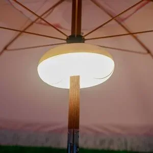 Newgarden LED-Akkuleuchte Lima, IP54, RGBW, Sonnenschirme dimmbar, weiß / opal, Kunststoff, Modern
