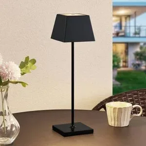 Lucande Patini LED-Tischlampe für außen, schwarz Lucande, dimmbar, schwarz, Aluminium, Modern