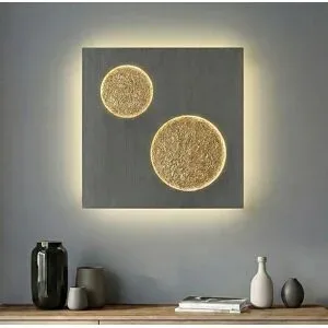Wandlampe Delin Lucande, dimmbar, alu / grau / zink, für Wohn- / Esszimmer, Metall, Modern, LED Wandleuchte, Wandlampe Innen