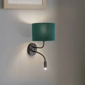 Wandlampe Roller Duolla, schwarz, für Wohn- / Esszimmer, Metall, Wandleuchte, Wandlampe Innen