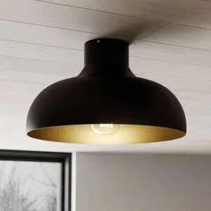 Deckenlampe Basca Luminex, dimmbar, schwarz, für Wohn- / Esszimmer, Metall, Deckenlampe