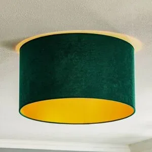 Deckenlampe Golden Roller Duolla, dimmbar, grün, für Wohn- / Esszimmer, Textil / Stoff / Seide, Deckenlampe