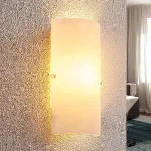 Wandlampe Tuli Lindby, dimmbar, weiß / opal, für Flurbereich, Glas, Modern, Wandleuchte, Wandlampe Innen