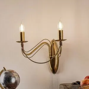 Wandlampe Tori K2 EMIBIG LIGHTING, dimmbar, messing / gold, für Wohn- / Esszimmer, Metall, Antik, Wandleuchte, Wandlampe Innen