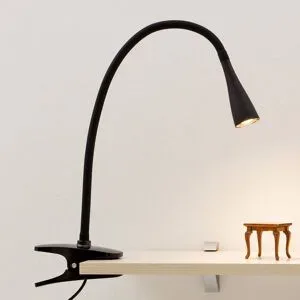 Klemmleuchte BARIS Lindby, schwarz, für Arbeitszimmer / Büro, Metall, Modern, Klemmleuchte