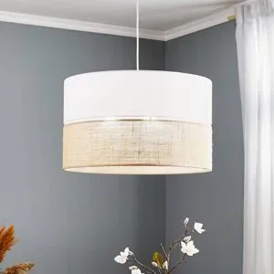 Hängelampe Linobianco TK Lighting, dimmbar, weiß / opal, für Wohn- / Esszimmer, Textil / Stoff / Seide, Modern, Pendelleuchte