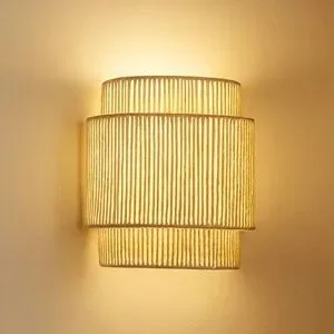 Wandlampe Anuva Lindby, dimmbar, creme / amber, für Wohn- / Esszimmer, Papier / Lunolit / Lunopal, Landhaus / Rustikal, Wandleuchte, Wandlampe Innen