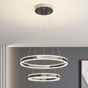 Hängelampe Lyani Lucande, dimmbar, chrom / silber, für Wohn- / Esszimmer, Metall, Modern