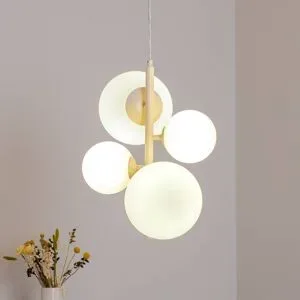 Glas Hängelampe Dione ALDEX, dimmbar, creme / amber, für Wohn- / Esszimmer, Glas, Modern, Pendelleuchte