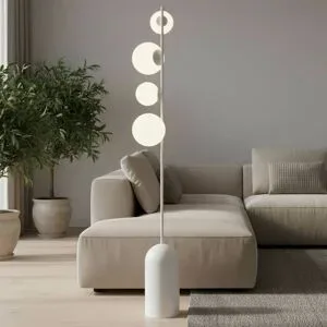 Stehlampe Etno LP4 EMIBIG LIGHTING, weiß / opal, für Wohn- / Esszimmer, Glas, Modern, Stehlampe