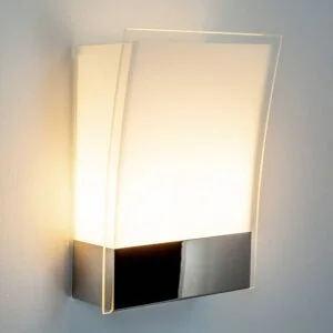 Wandfluter MALTHE Lindby, dimmbar, chrom / silber, für Flurbereich, Metall, Modern, Wandleuchte, Wandlampe Innen