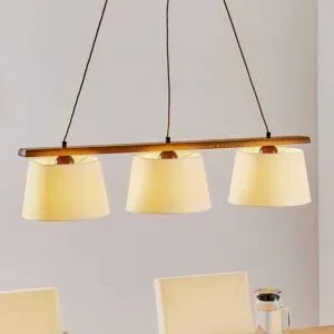 Holz Hängelampe Sweden Lamkur, dimmbar, Holz dunkel, für Wohn- / Esszimmer, Holz, Modern, Pendelleuchte