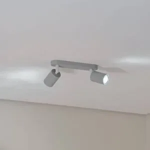 Deckenstrahler Livia, grau, 35 cm, 2-flg., Metall, GU10 Livia TK Lighting, dimmbar, alu / grau / zink, für Kinderzimmer, Metall, Strahler
