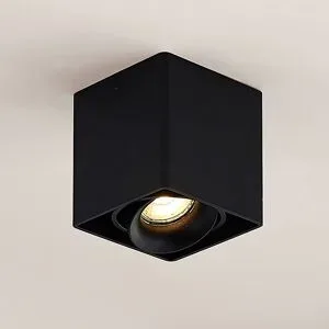 Deckenlampe Kubika Arcchio, dimmbar, schwarz, für Flurbereich, Aluminium, Modern, Deckenlampe