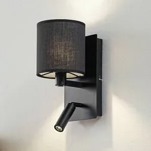 Wandlampe Aiden Lindby, dimmbar, schwarz, für Wohn- / Esszimmer, Textil / Stoff / Seide, Modern, Wandleuchte, Wandlampe Innen